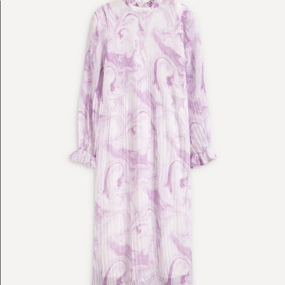 Ganni New/tag Swirl Pleated Georgette Dress